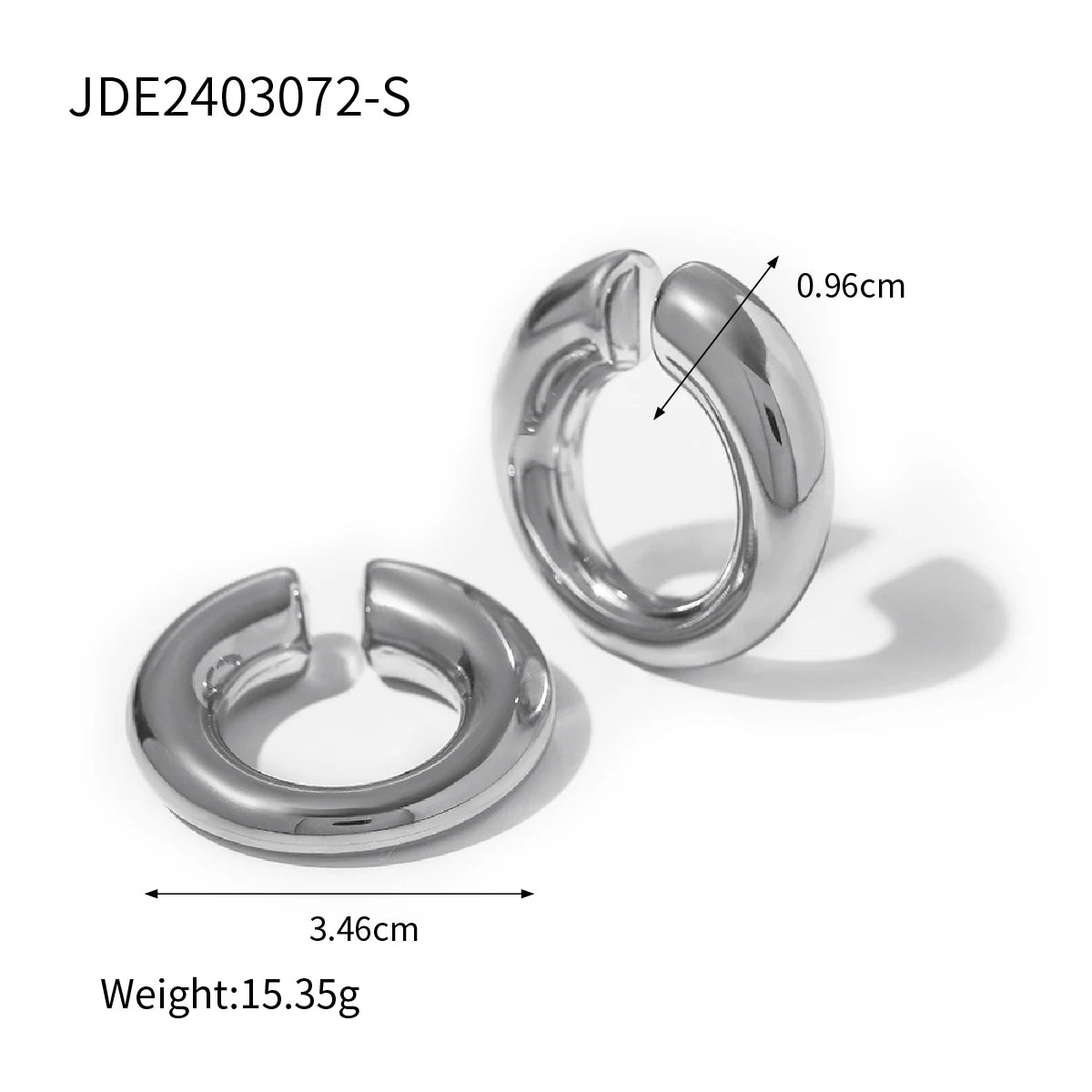Boucles d’oreilles clip femme – Créoles épaisses en acier inoxydable, plaqué or 18K, bijoux tendance sans perçage