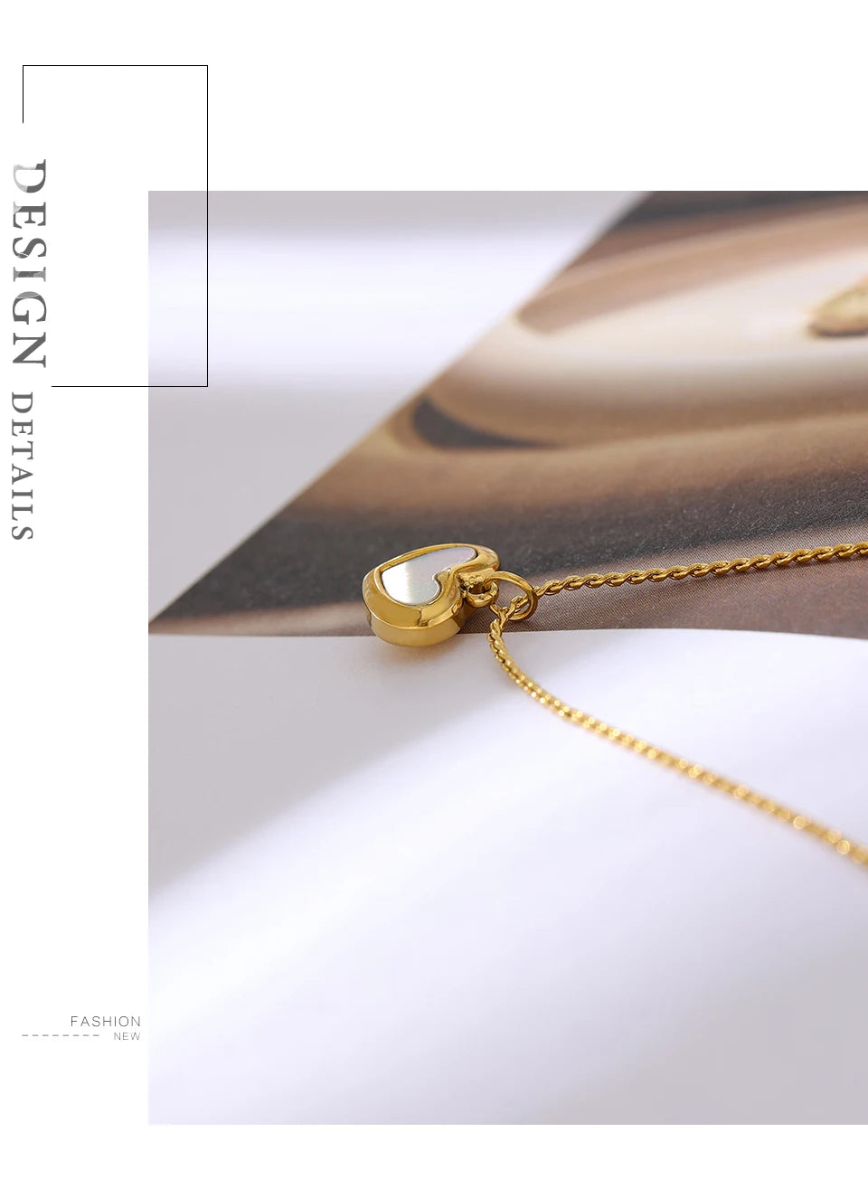 Collier Pendentif Cœur en Coquille Naturelle