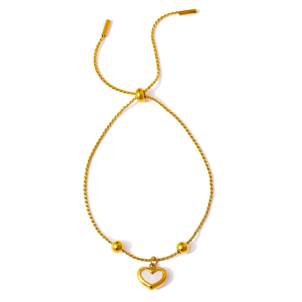 Collier Pendentif Cœur en Coquille Naturelle