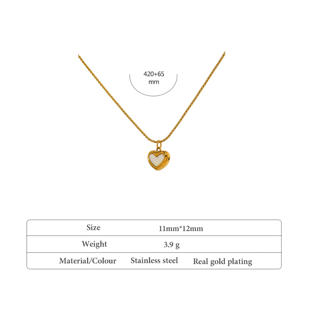 Collier Pendentif Cœur en Coquille Naturelle