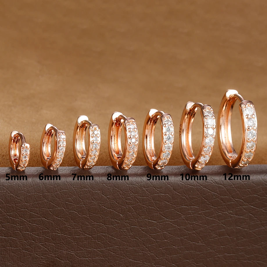 Creolen aus Edelstahl mit Zirkonia – 12 Größen – Gold- oder Silber-Finish