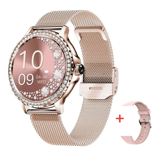 Montre Connectée Femme – Appels Bluetooth, Tracker Fitness & Santé, Cadrans Personnalisables | Android iOS