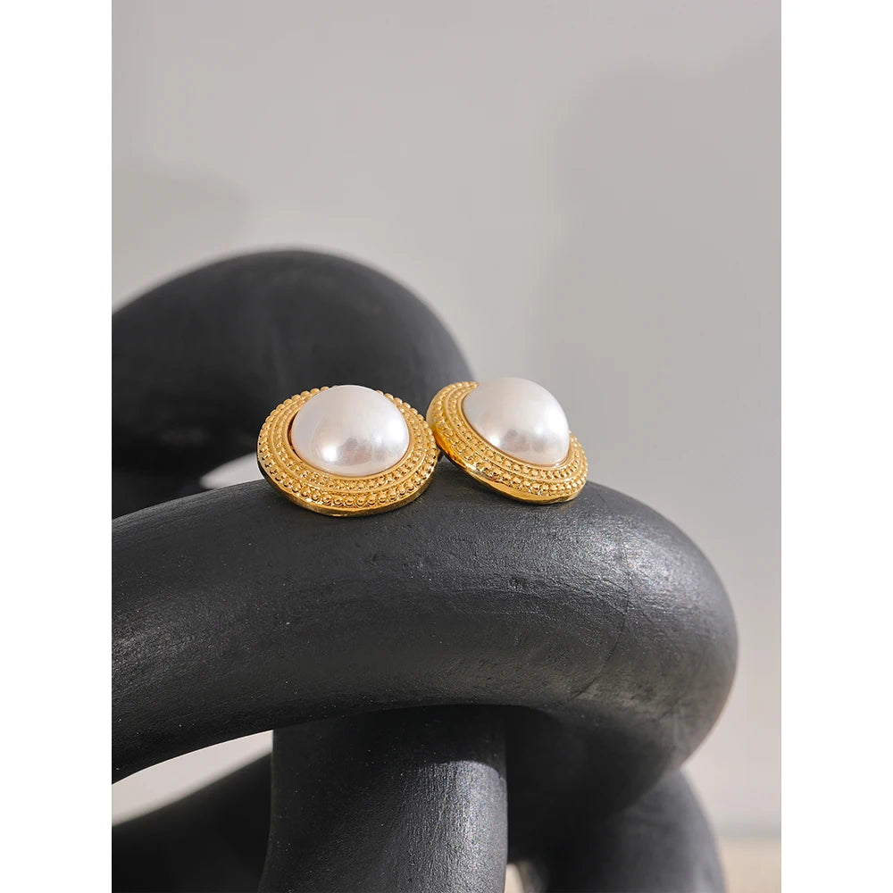 Boucles d’oreilles rondes perles – Élégance classique