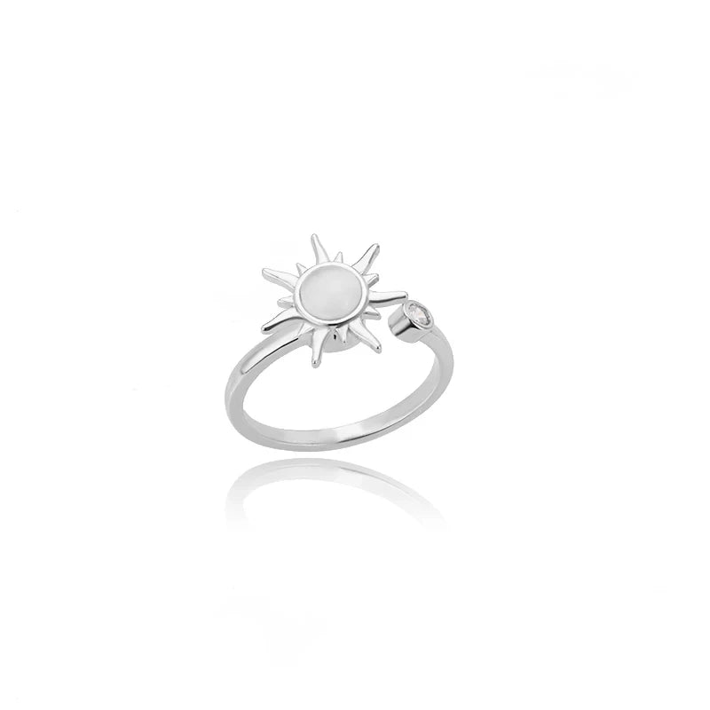 Bague soleil anti-stress femme doré/argenté