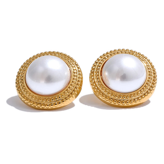 Boucles d’oreilles rondes perles – Élégance classique
