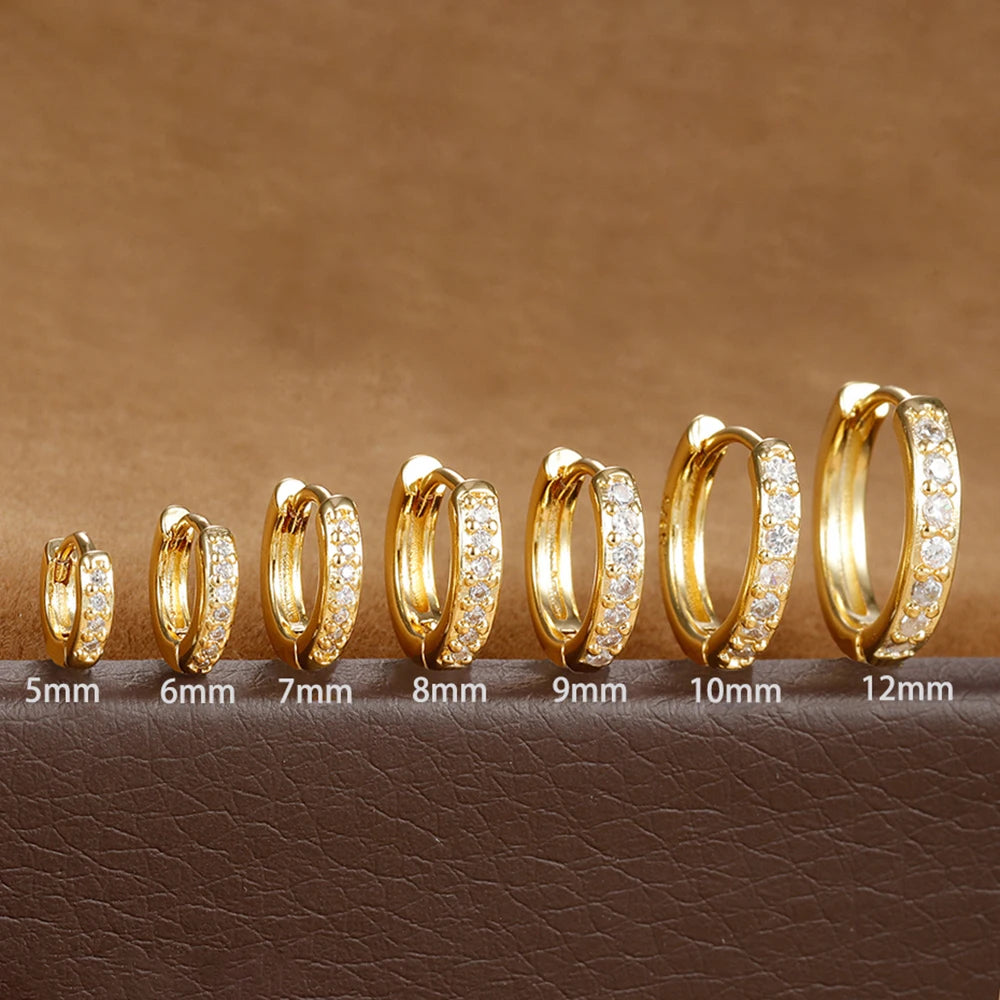Creolen aus Edelstahl mit Zirkonia – 12 Größen – Gold- oder Silber-Finish