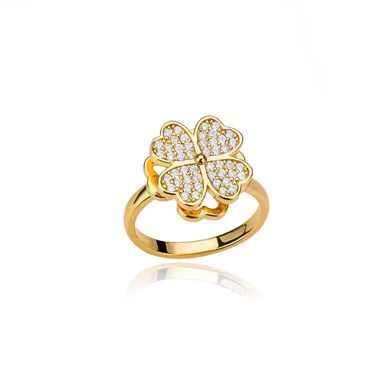 Bague Anti-Stress Femme – Acier Inoxydable Rotatif | Soleil, Lune, Étoile, Tournesol