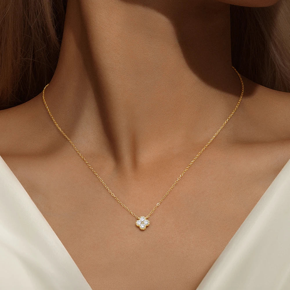 Collier pétales turquoise en argent 925