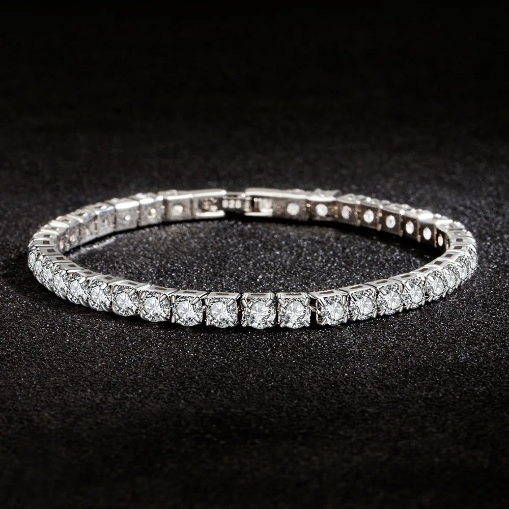 Bracelet tennis en argent S925 aux zircons étincelants