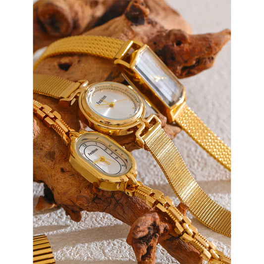 Montre Femme Dorée – Acier Inoxydable Plaqué Or 18K