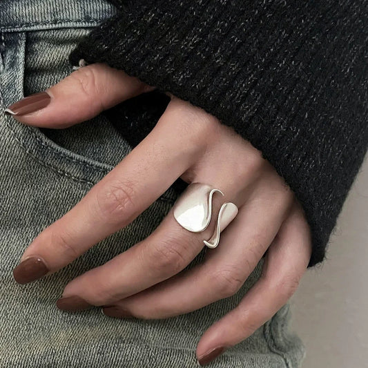Minimalistischer breiter Ring aus 925er Silber – Modernes &amp; elegantes Design