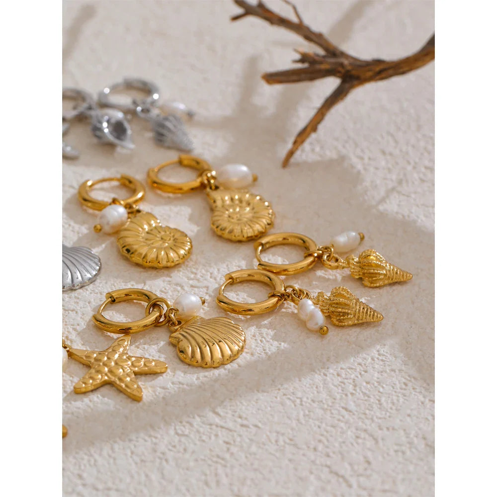 Boucles océan – perles et étoiles de mer