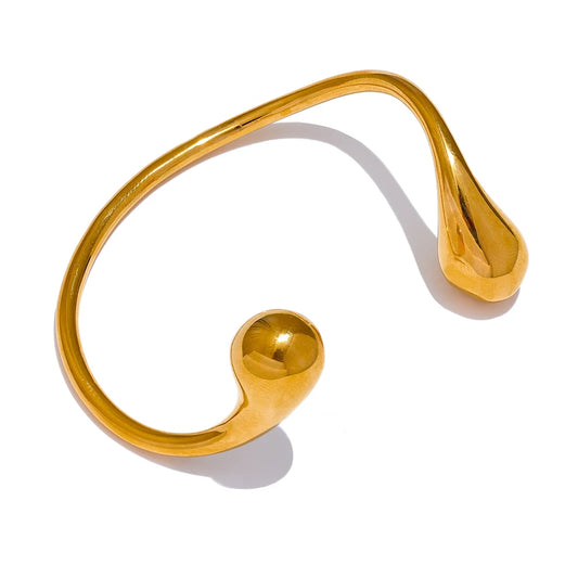 Gedrehtes Manschettenarmband – 316L Edelstahl, offenes Design