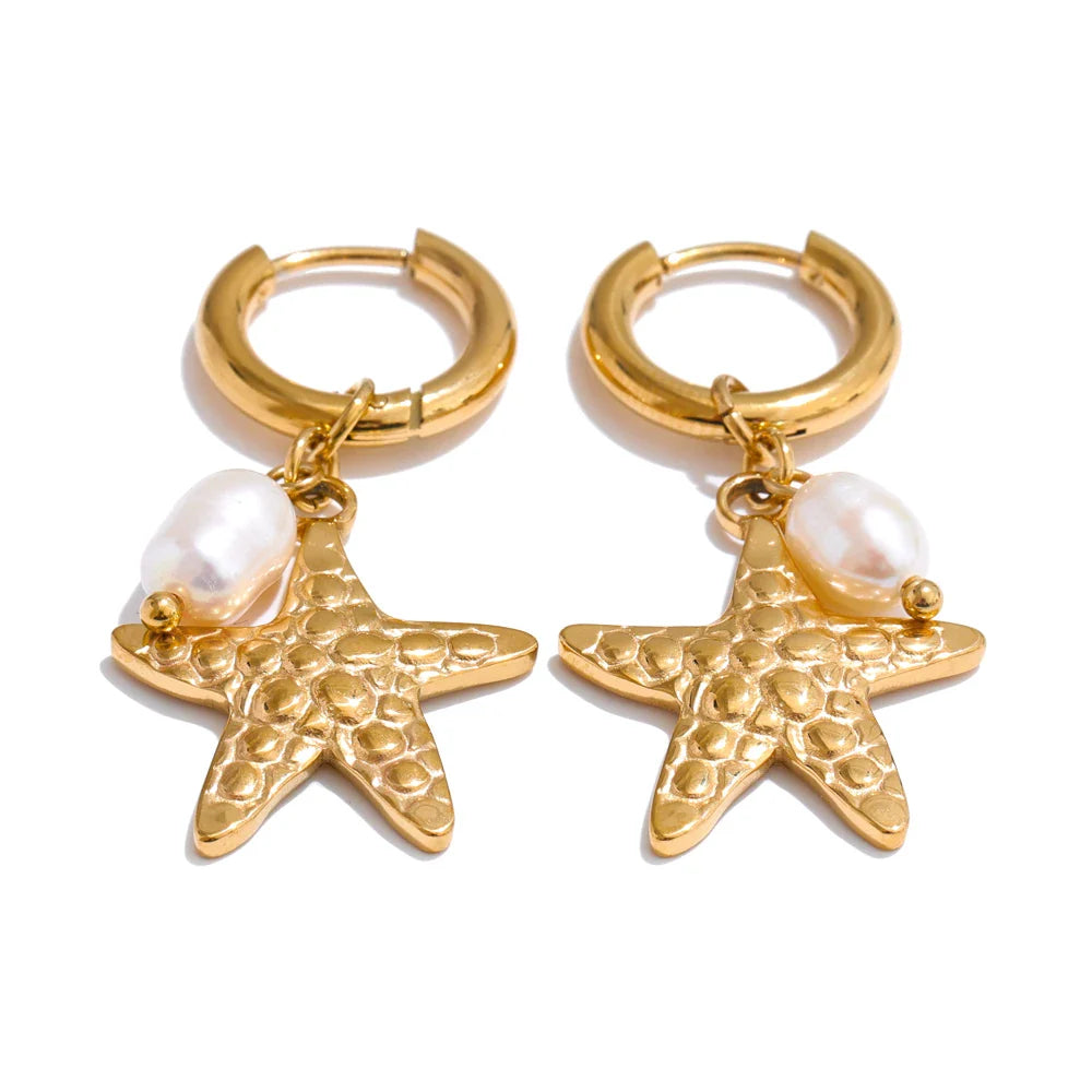 Boucles océan – perles et étoiles de mer