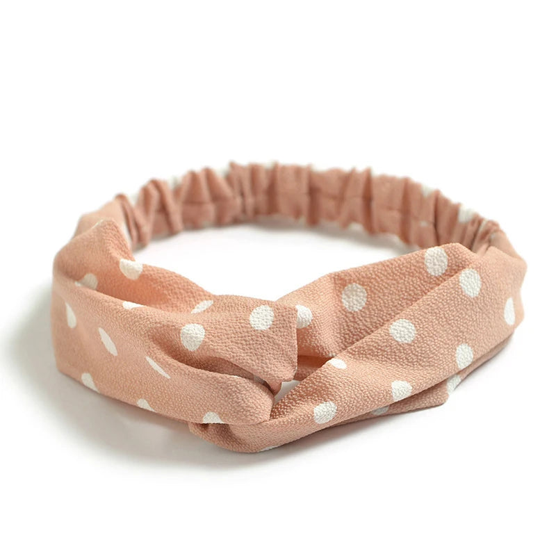 Bandeau cheveux femme bohème – Turban croisé vintage élastique imprimé