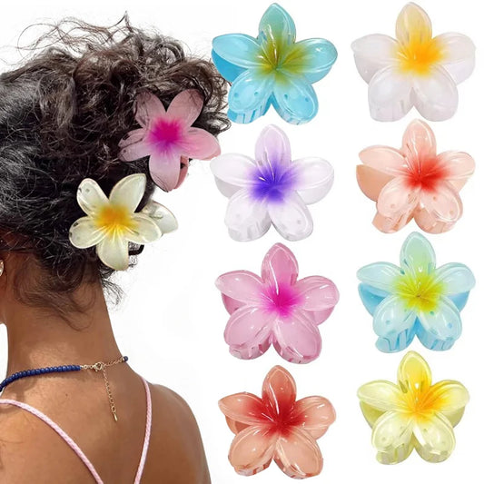 Pince à cheveux fleur colorée – Accessoire tendance pour un look estival