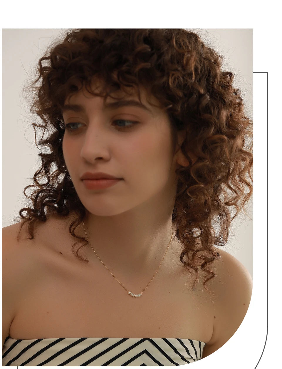 Collier perles naturelles – Chaîne fine en acier inoxydable doré