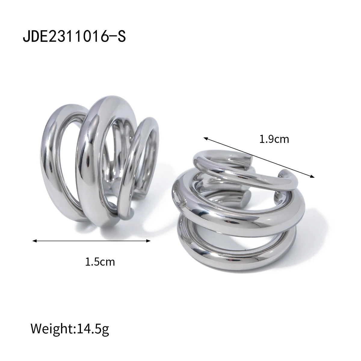 Boucles d’oreilles clip femme – Créoles épaisses en acier inoxydable, plaqué or 18K, bijoux tendance sans perçage