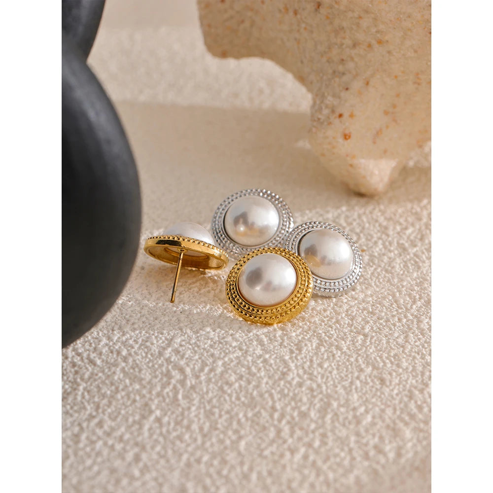 Boucles d’oreilles rondes perles – Élégance classique