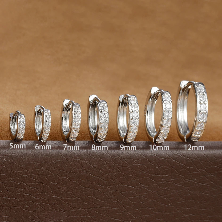 Creolen aus Edelstahl mit Zirkonia – 12 Größen – Gold- oder Silber-Finish