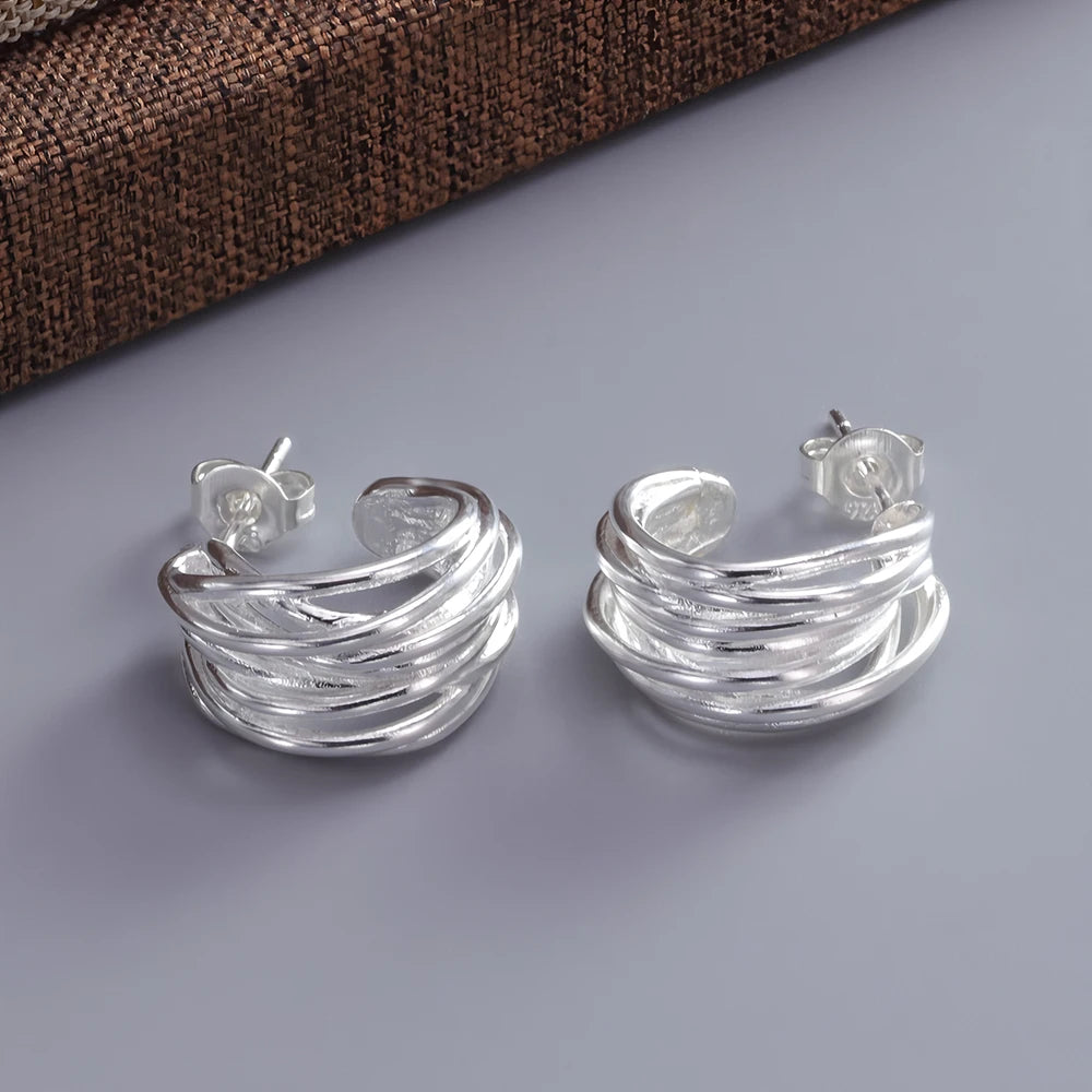 Boucles d’oreilles asymétriques étoile & lune en argent 925  Créoles plaqué or CZ tendance
