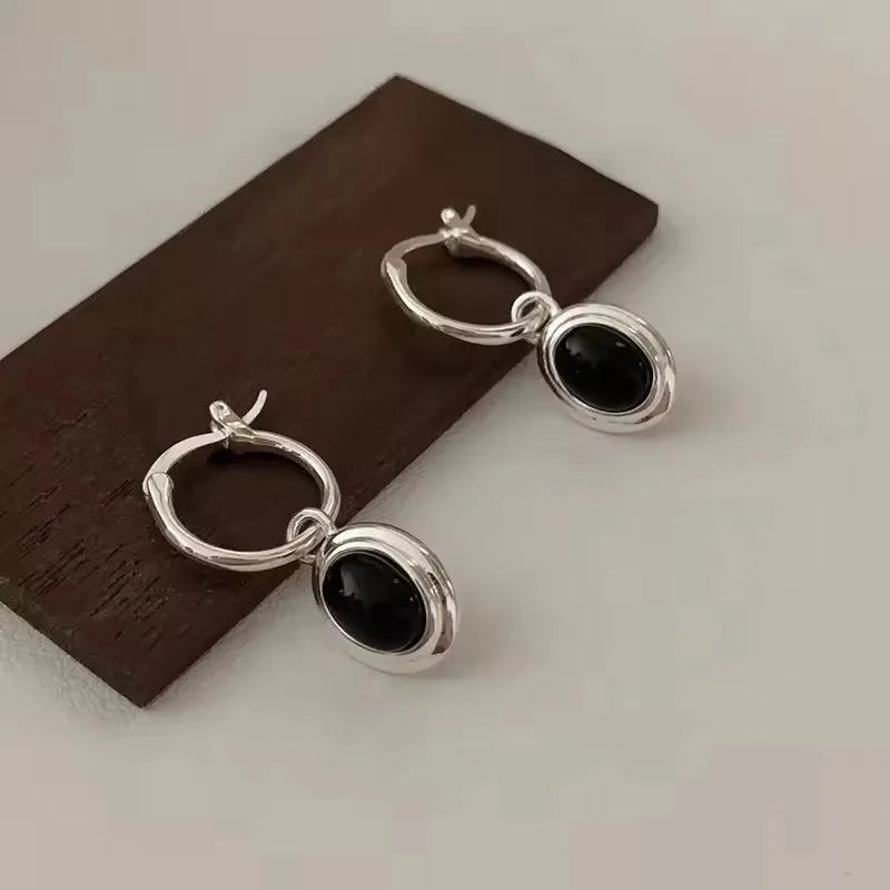 Boucles d’oreilles asymétriques étoile & lune en argent 925  Créoles plaqué or CZ tendance