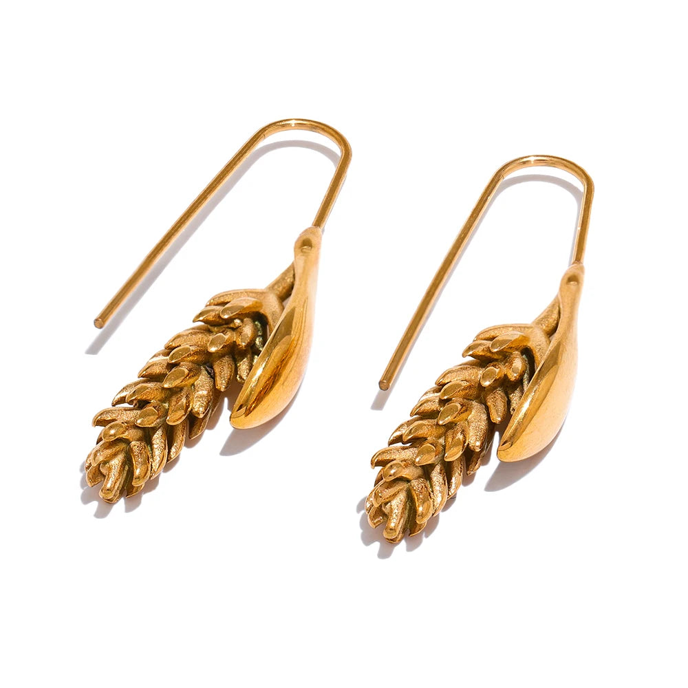 Boucles d’oreilles épi de blé doré – design délicat