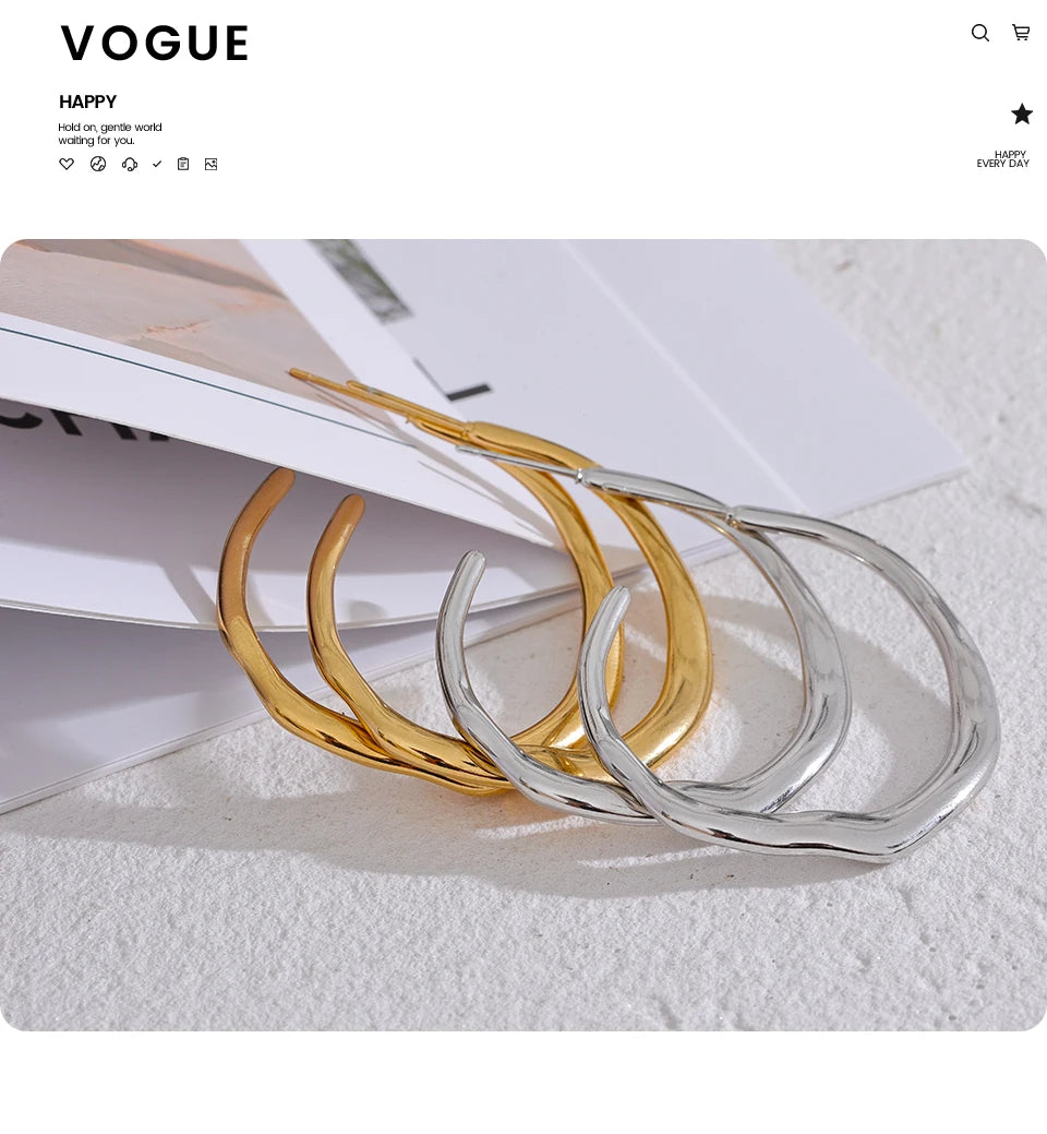 Boucles d'Oreilles Minimalistes en Acier Inoxydable – Design Géométrique
