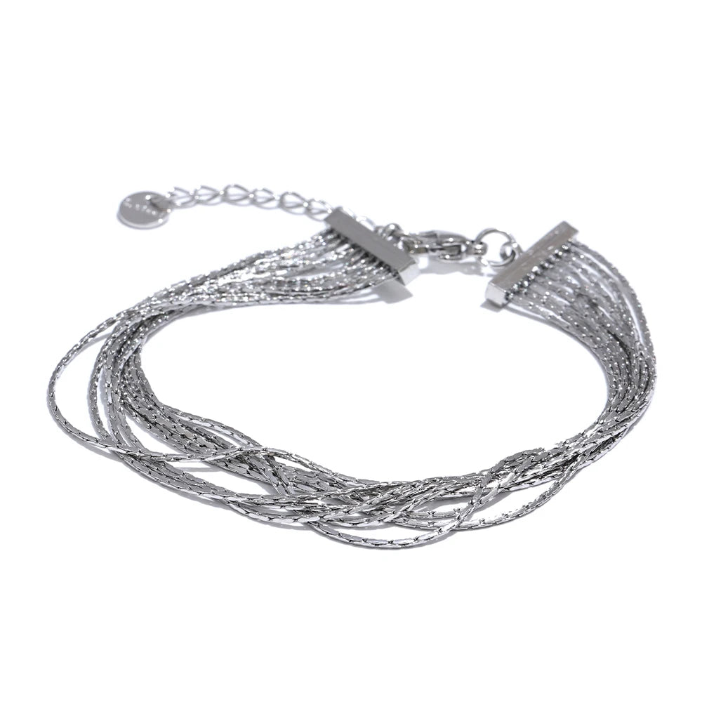 Bracelet multi-couches doré & platine – style superposé