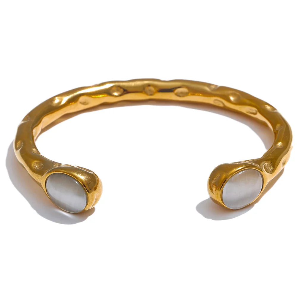 Bracelet manchette pierres naturelles multicolores