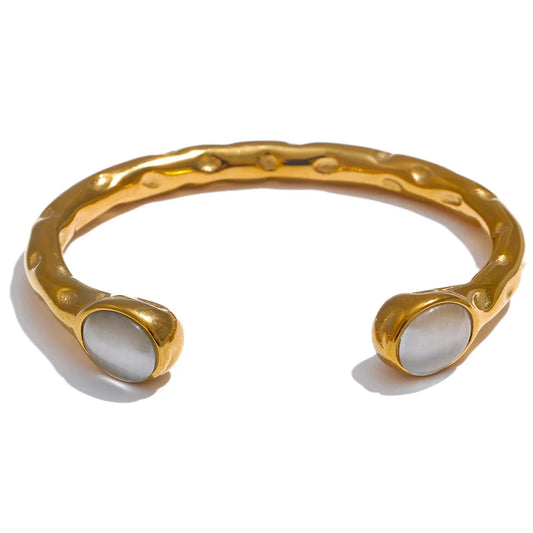 Bracelet manchette pierres naturelles multicolores