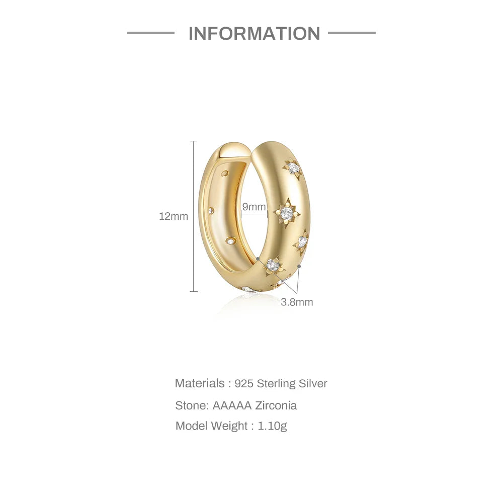 Ear cuff C zircon – finition brillante