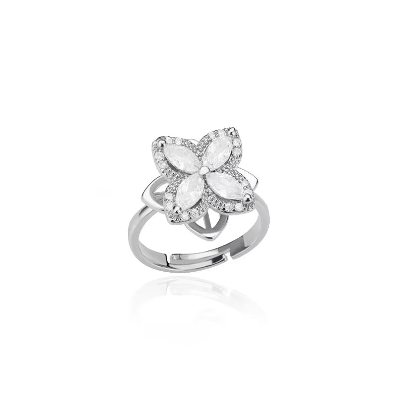 Bague Anti-Stress Femme – Acier Inoxydable Rotatif | Soleil, Lune, Étoile, Tournesol