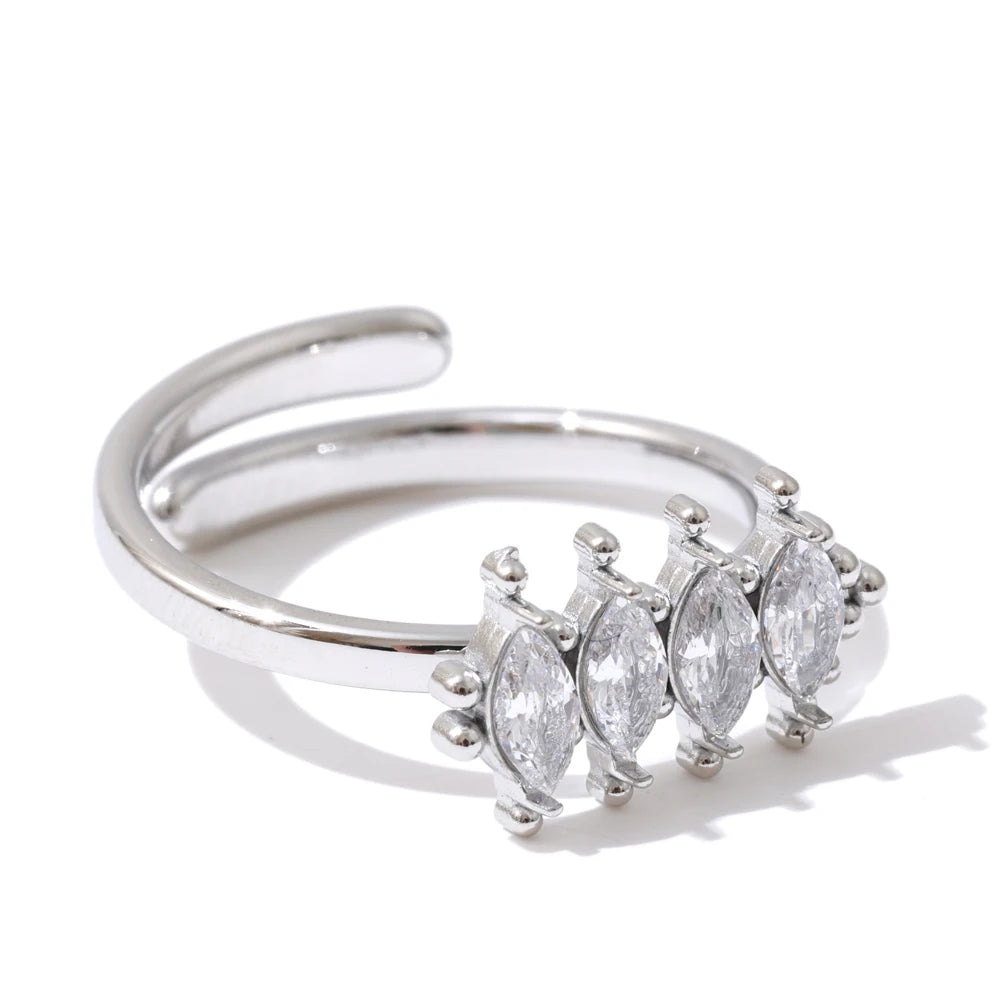 Bague ajustable au zirconium – éclat délicat et design moderne