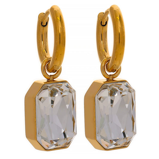 Boucles d'oreilles pendantes en zircon cubique – Acier inoxydable 18K
