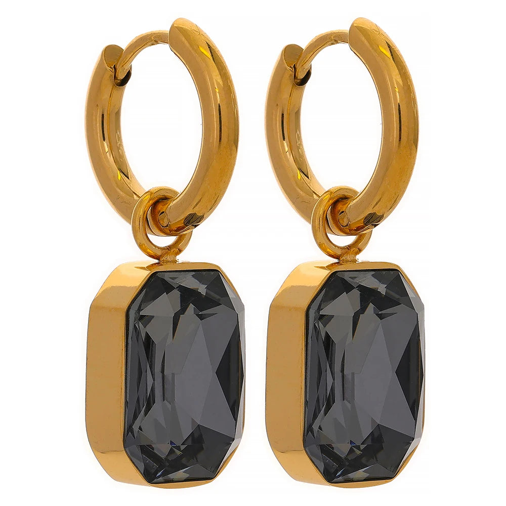 Tropfenohrringe mit Zirkonia – 18 Karat Edelstahl