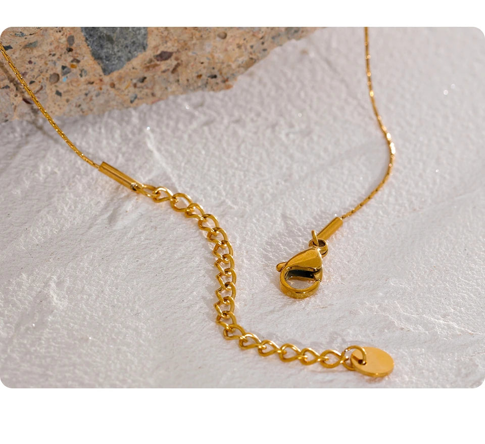 Collier perles naturelles – Chaîne fine en acier inoxydable doré