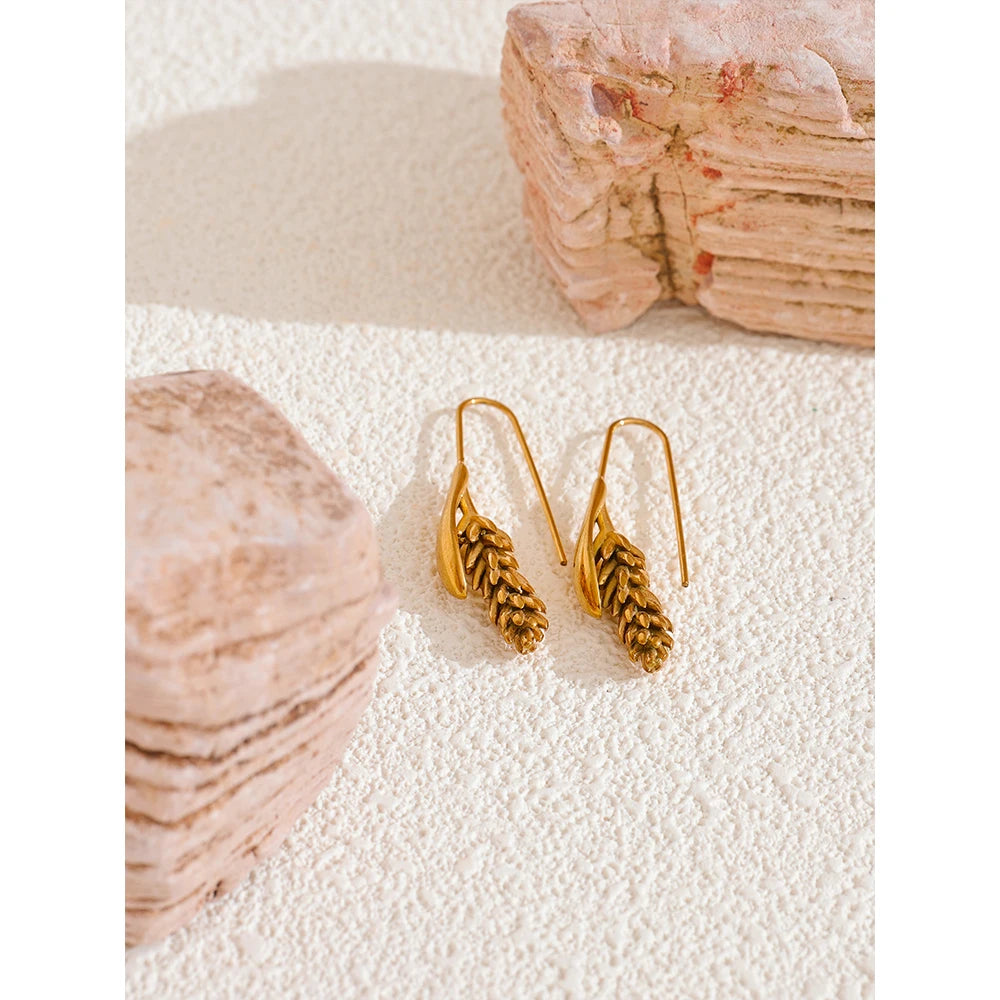 Boucles d’oreilles épi de blé doré – design délicat