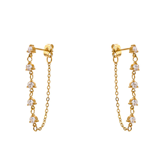 Boucles d’oreilles zircon vert & blanc – pendants lumineux