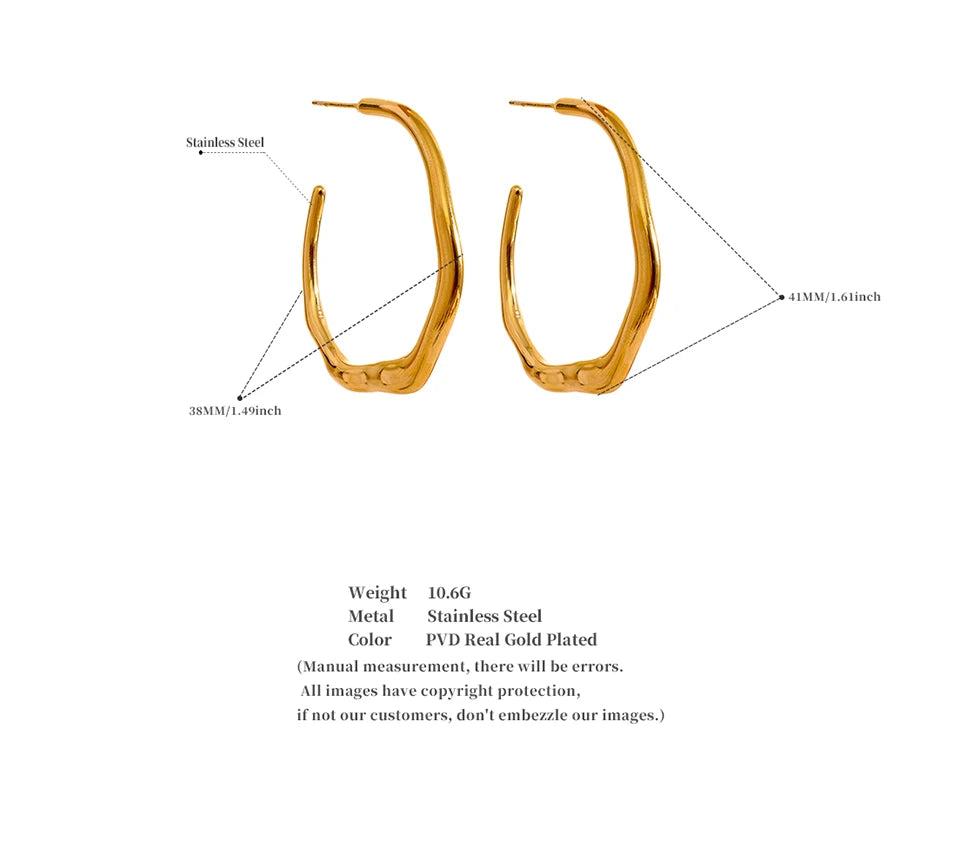 Boucles d'Oreilles Minimalistes en Acier Inoxydable – Design Géométrique