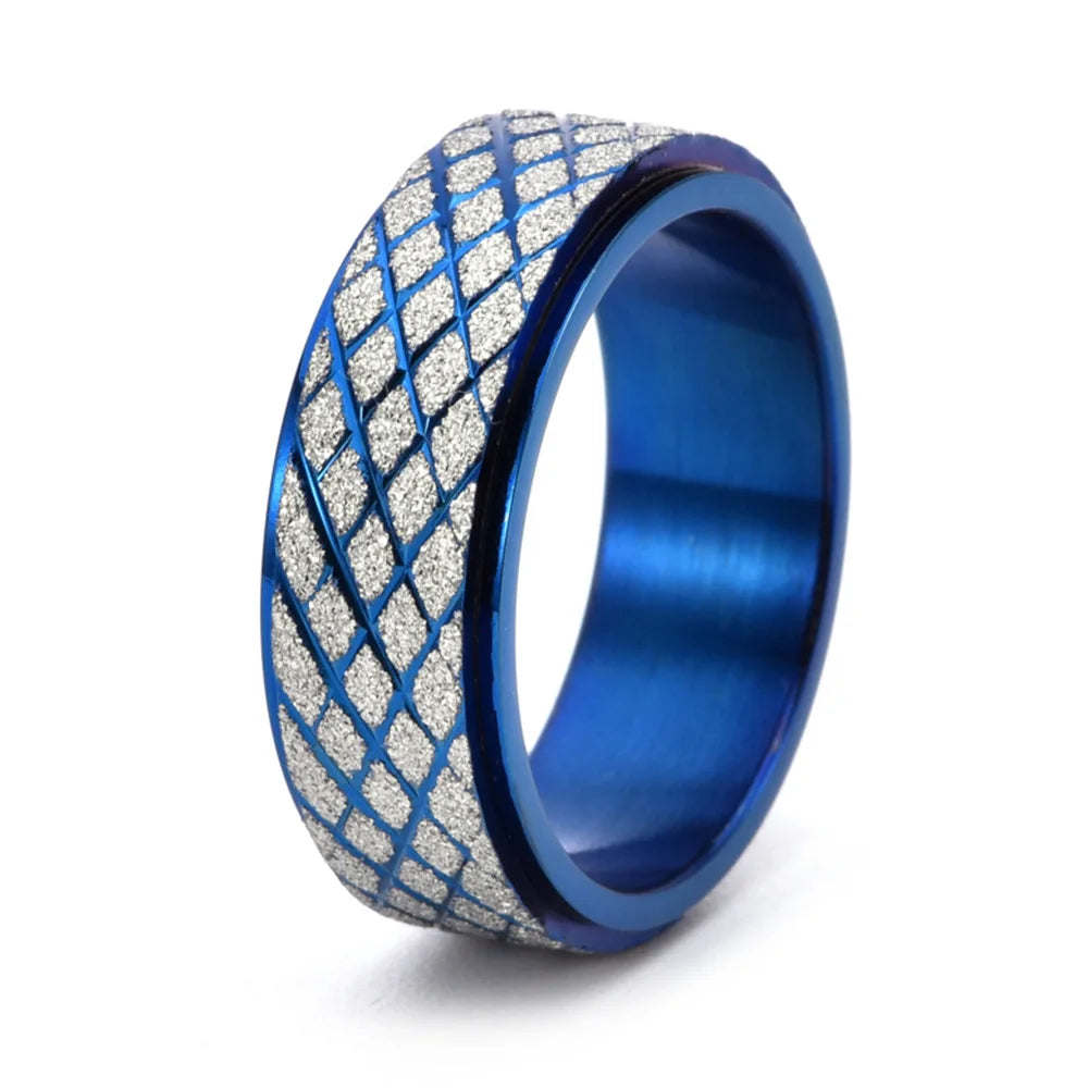 Bague anti-stress rotative en acier inoxydable texturé