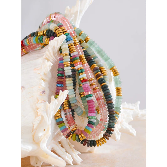 Collier perles colorées – Pierre naturelle