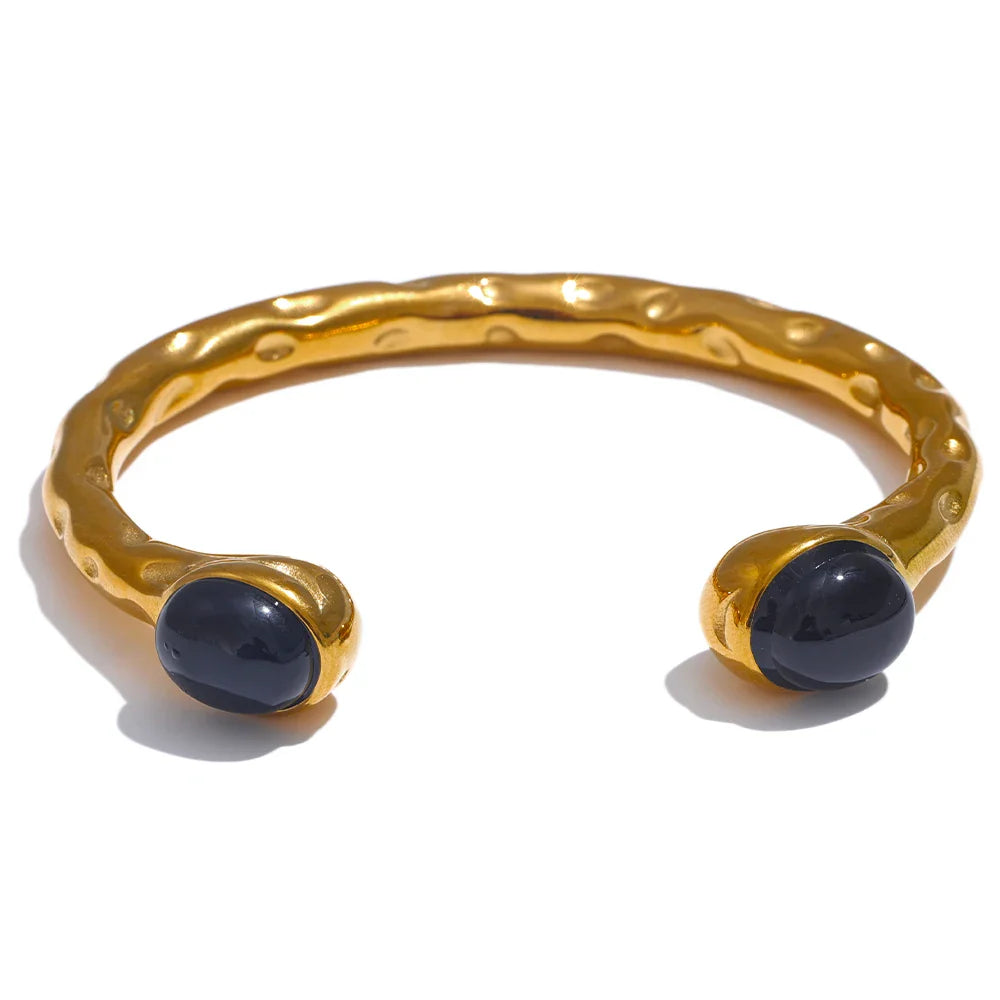 Bracelet manchette pierres naturelles multicolores