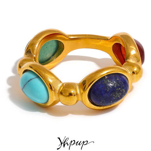 Bague agate naturelle – style vintage
