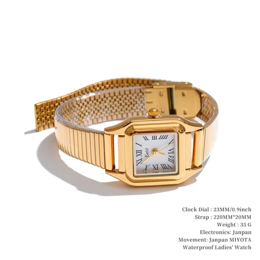Montre Femme Dorée – Acier Inoxydable Plaqué Or 18K