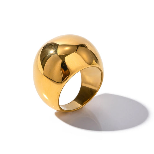 Bagues femme dorées en acier inoxydable – Plaqué or 18K, coquille, perle et zircon, bijoux tendance