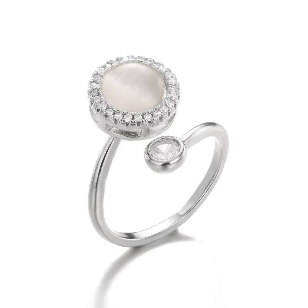 Bague Anti-Stress Femme – Acier Inoxydable Rotatif | Soleil, Lune, Étoile, Tournesol