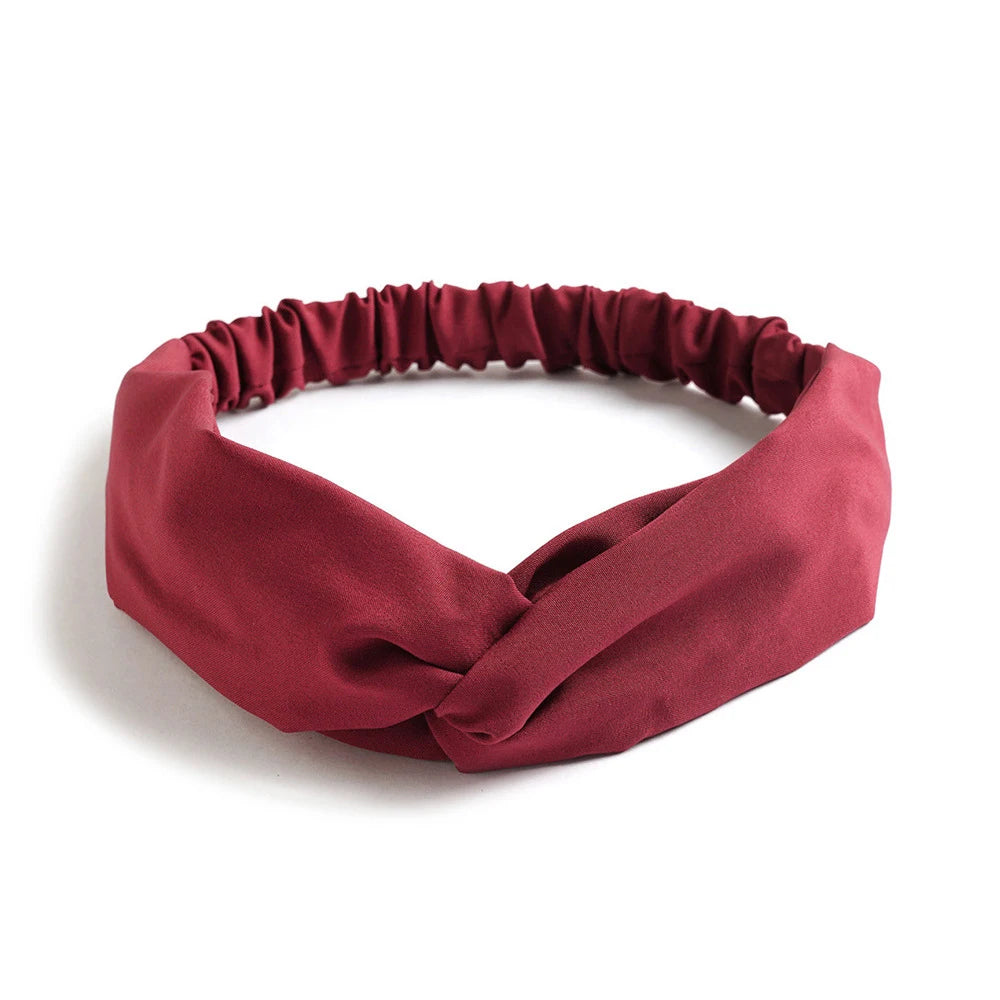 Bandeau cheveux femme bohème – Turban croisé vintage élastique imprimé