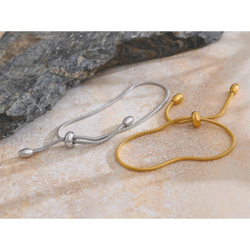 Bracelet chaîne ajustable doré ou platine – bijou minimaliste