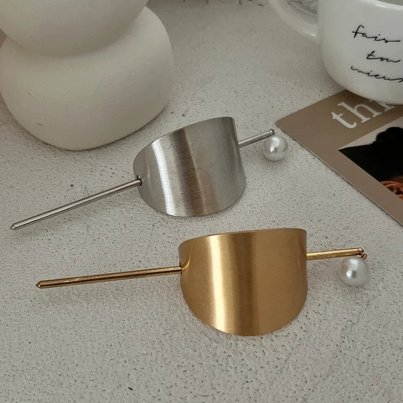 Barrette perles dorées pour chignon